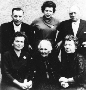Paternal Grandmother with her five children. Left to right in rear: Curt, Lisa and Erich. Irene on Granny's right and Gertrud (Tutti) on her left.