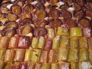 Rhubarb - Plum Cake