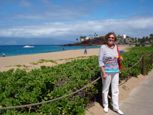 Ocean girl shrubs at beach
